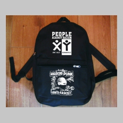 Anarcho Punk - Antifascist - jednoduchý ľahký ruksak, rozmery pri plnom obsahu cca: 40x27x10cm materiál 100%polyester